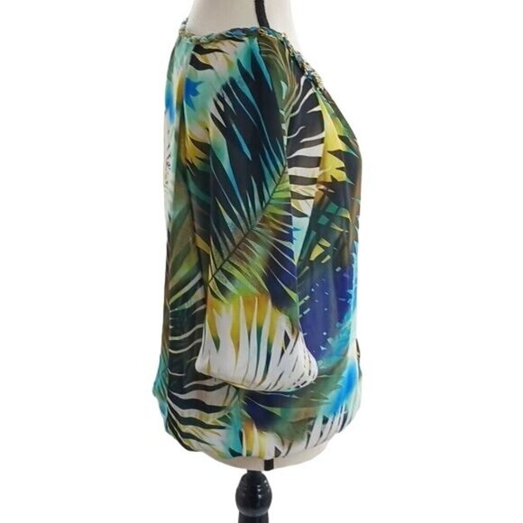 Worthington Blouse Tropical Dolman Sleeve Womens Size Small - Picture 6 of 7